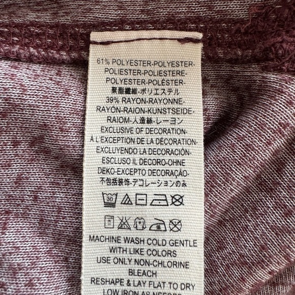 We the Free Top tshirt baggy raw edge hem medium purple - Picture 10 of 11